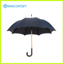 Black 190t Pongee Wooden Umbrella for Outdoor Use